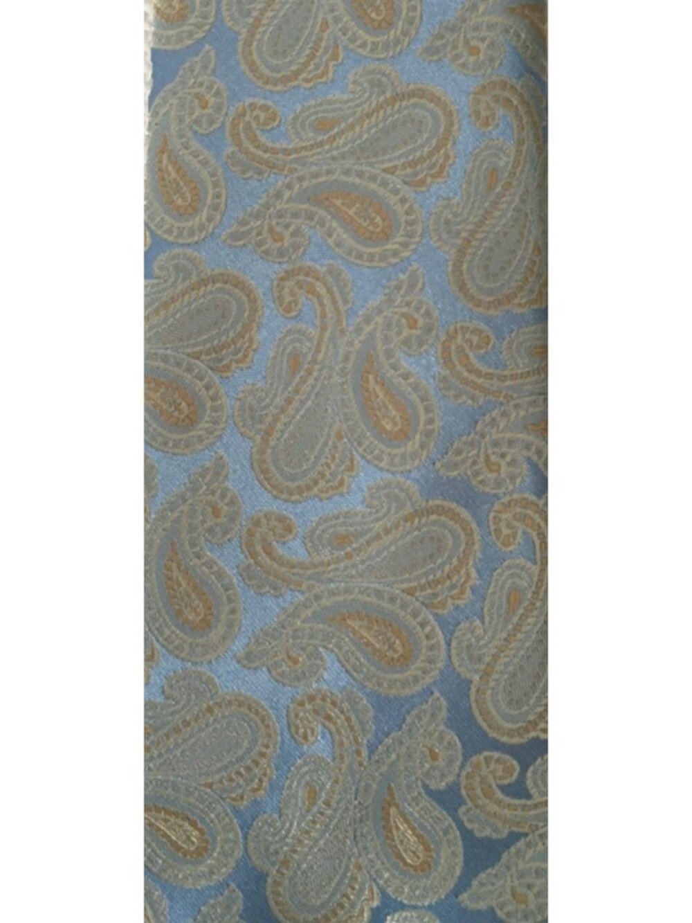 Stafford Neck Tie Blue with Silver and Gold Paisley 3.50 in Wide 57 in Long